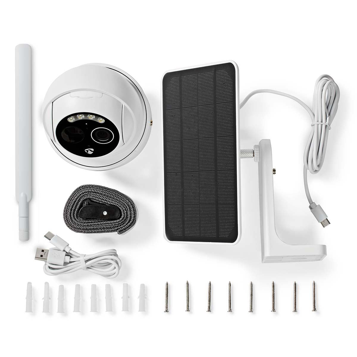 Nedis SmartLife Outdoor Camera Wi-Fi  4G HD 1080p Pan tilt P65 Solar Operation
