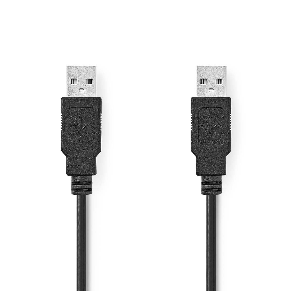 Nedis USB Cable | USB 2.0 | USB-A Male | USB-A Male | 480 Mbps | Nickel Plated | 2.00 m | Round | PVC | Black | Box