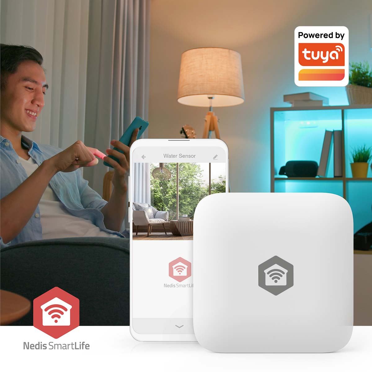 Nedis SmartLife Water Detector | Zigbee 3.0 | Battery Powered | Max. battery life: 12 Months | White