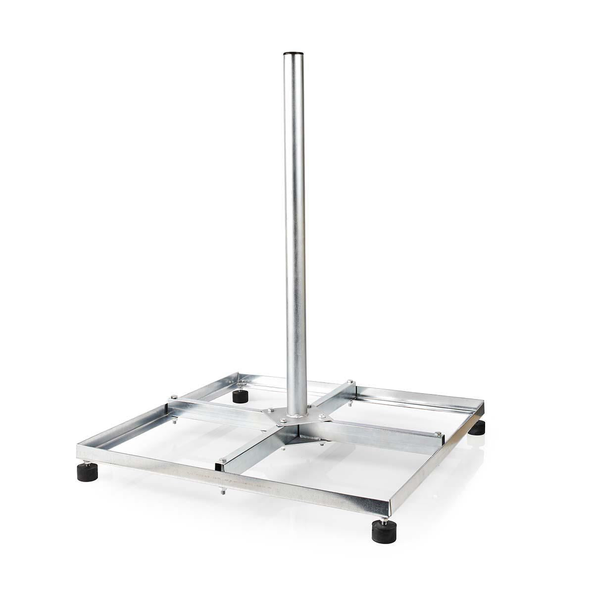 Nedis Satellite Balcony Stand | Mast length: 0.75 m | Maximum dish size: 90.0 cm | Bottom plate size: 4 x 30 x 30 cm | Steel | Silver