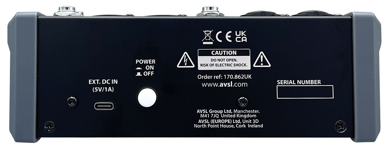 Citronic CMA-6 Compact Mixer with DSP FX and Bluetooth / USB Play & Record