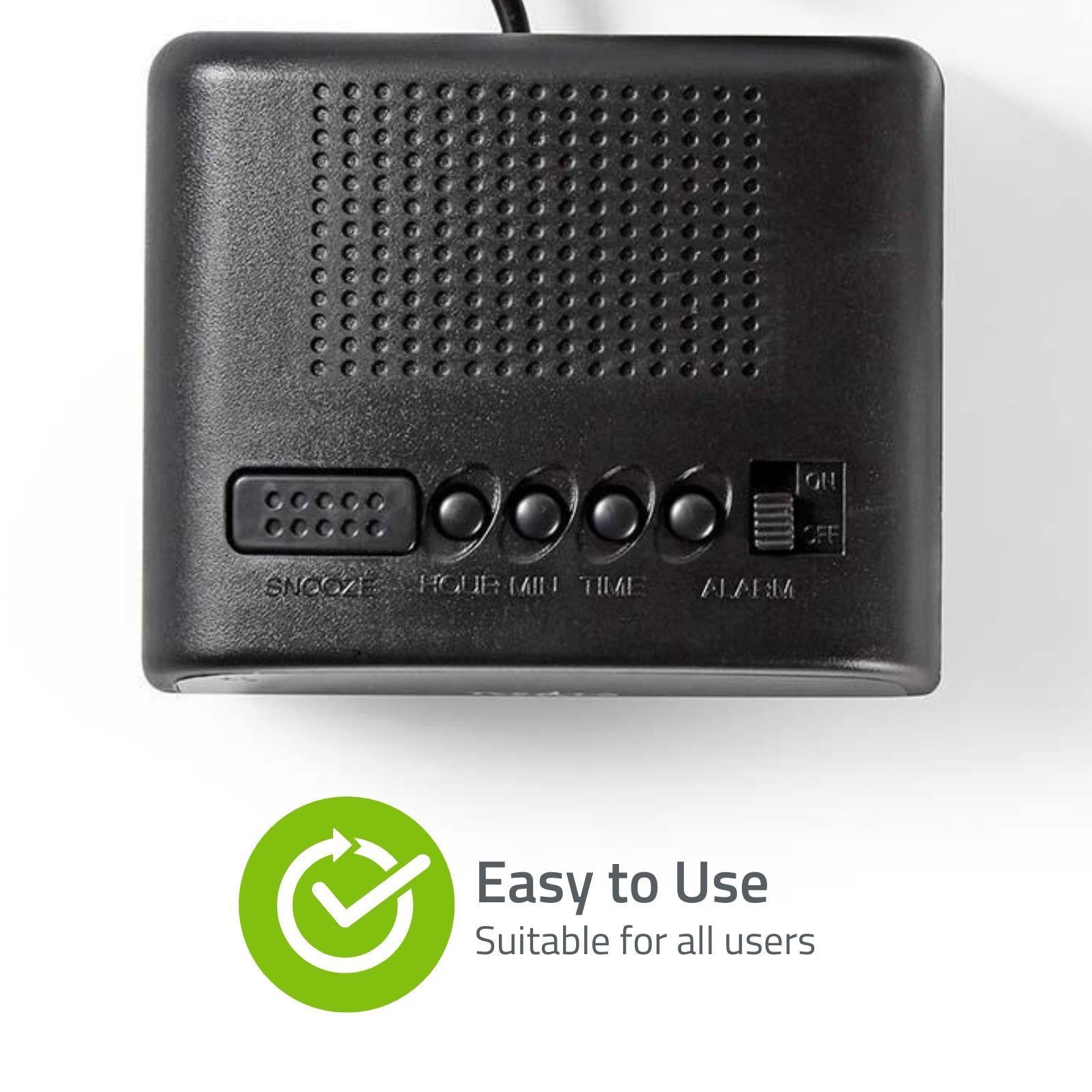 Nedis Digital Desk Alarm Clock | LED | Snooze function | Black