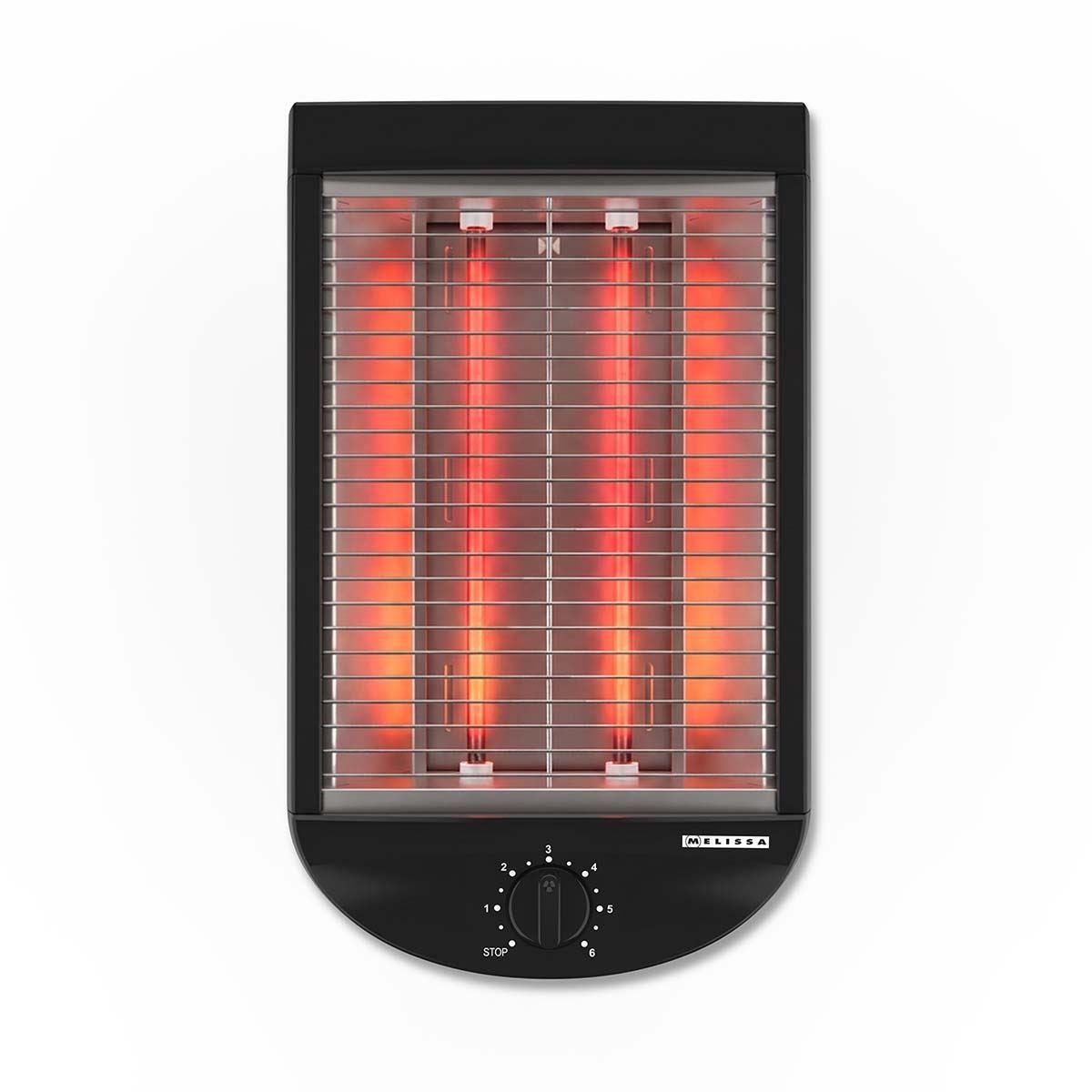 MELISSA Flat Toaster all types of Bread / Baked Goods, 600W, Timer with 6 Toast Levels, Buzzer and Crumb Tray - Black
