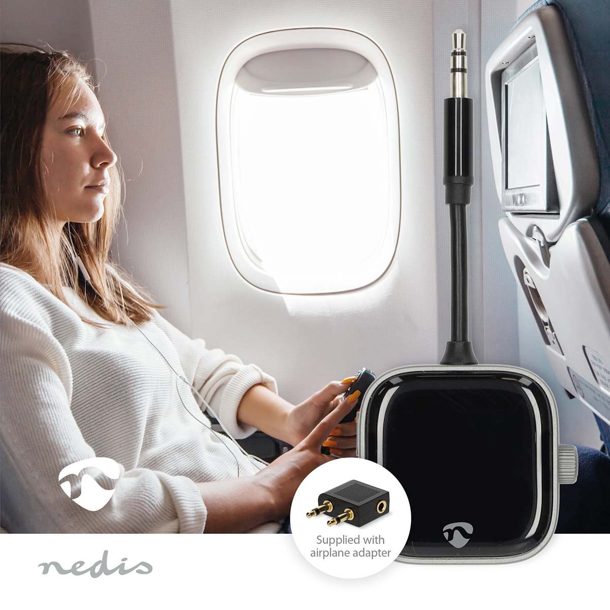 Nedis Bluetooth® Transmitter Receiver | Audio / video / data connections input: USB-C™ Female | Audio / video / data connections output: USB-C™ Female | SBC | Up to 2 Devices | Maximum battery play time: 13 hrs | Black