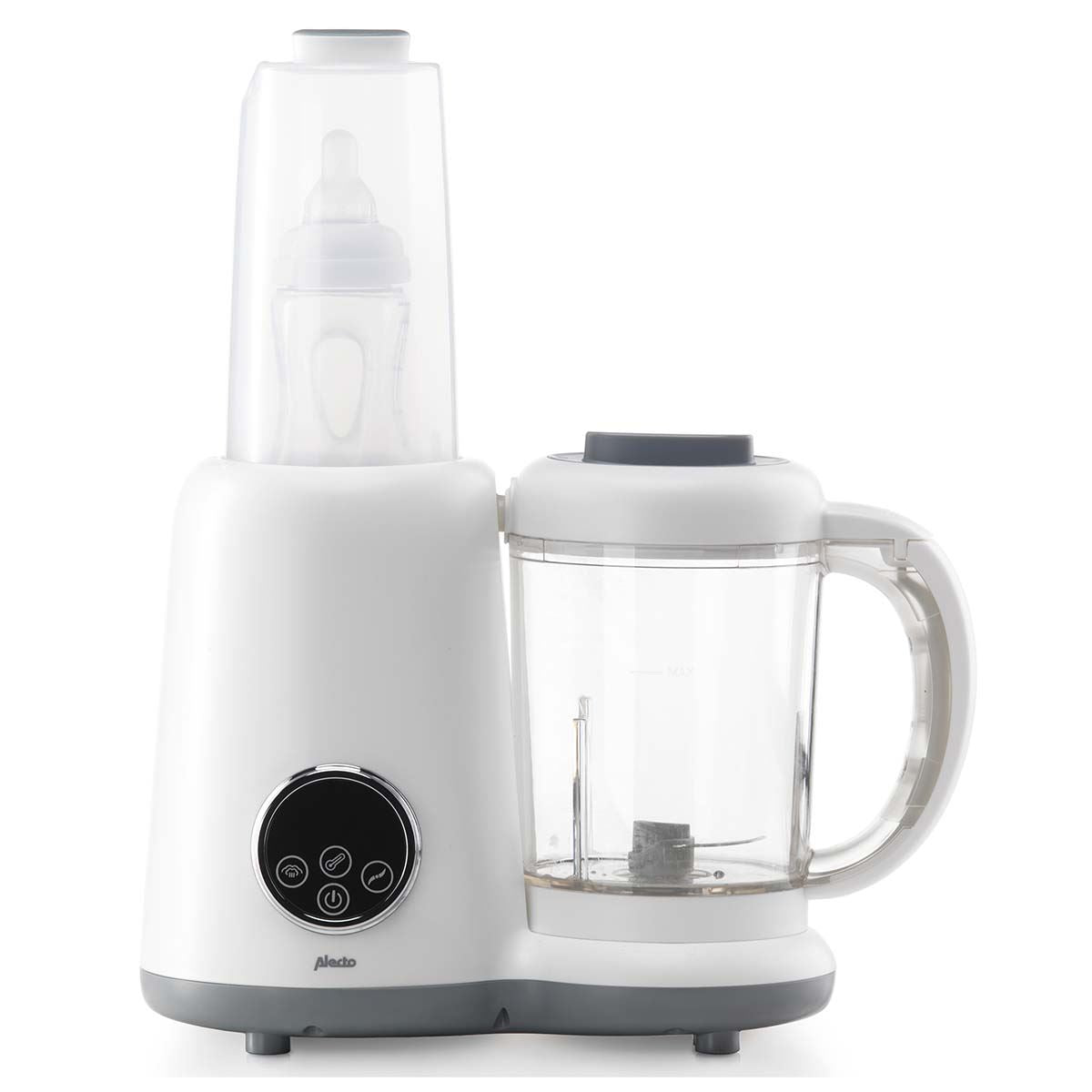 Alecto 5-in-1 Baby Food Maker, One Step Baby Food Processor Blender Grinder Puree Maker, Blend, Warm, Sterilize, Steam Cook, BPA-Free
