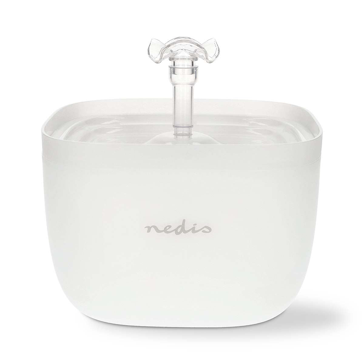 Nedis Pet Water Fountain 2L Automatic Cat & Dog Drinking Fountain, Filtered Water Dispenser, Quiet Pump, LED Light, BPA-Free
