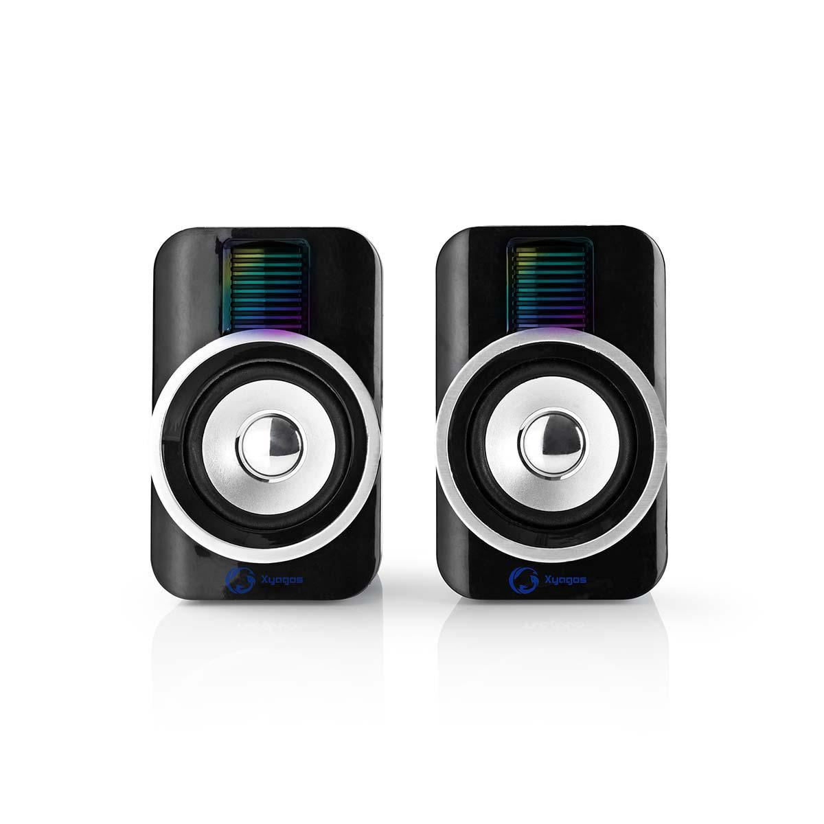 Nedis Gaming Speaker | Speaker channels: 2.0 | USB Powered | 3.5 mm Male | 30 W | RGB | Volume control