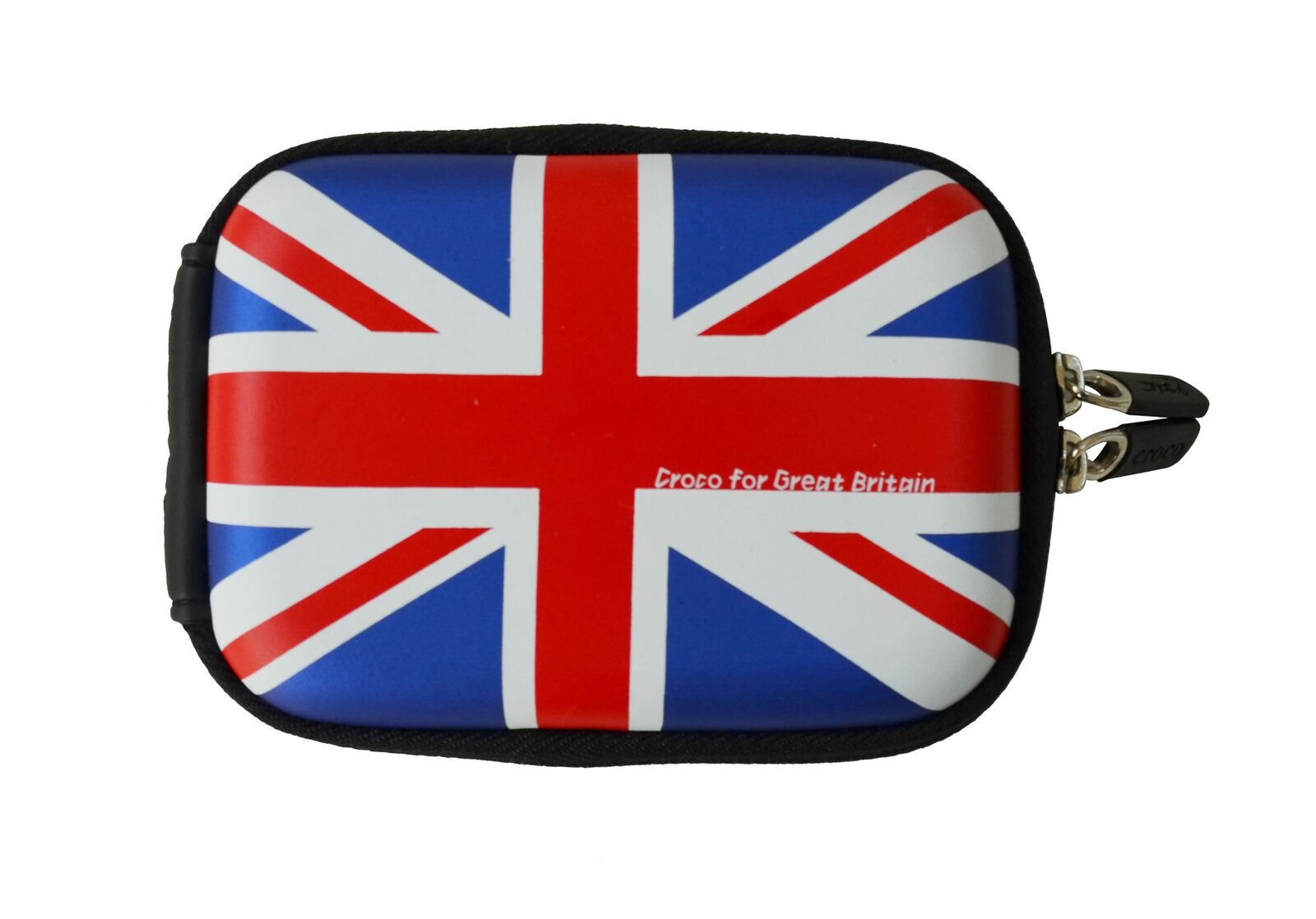 Croco Union Jack Flag Tough Case Shock/Water Proof for a Digital Cameras [Medium] - Blue Traditional
