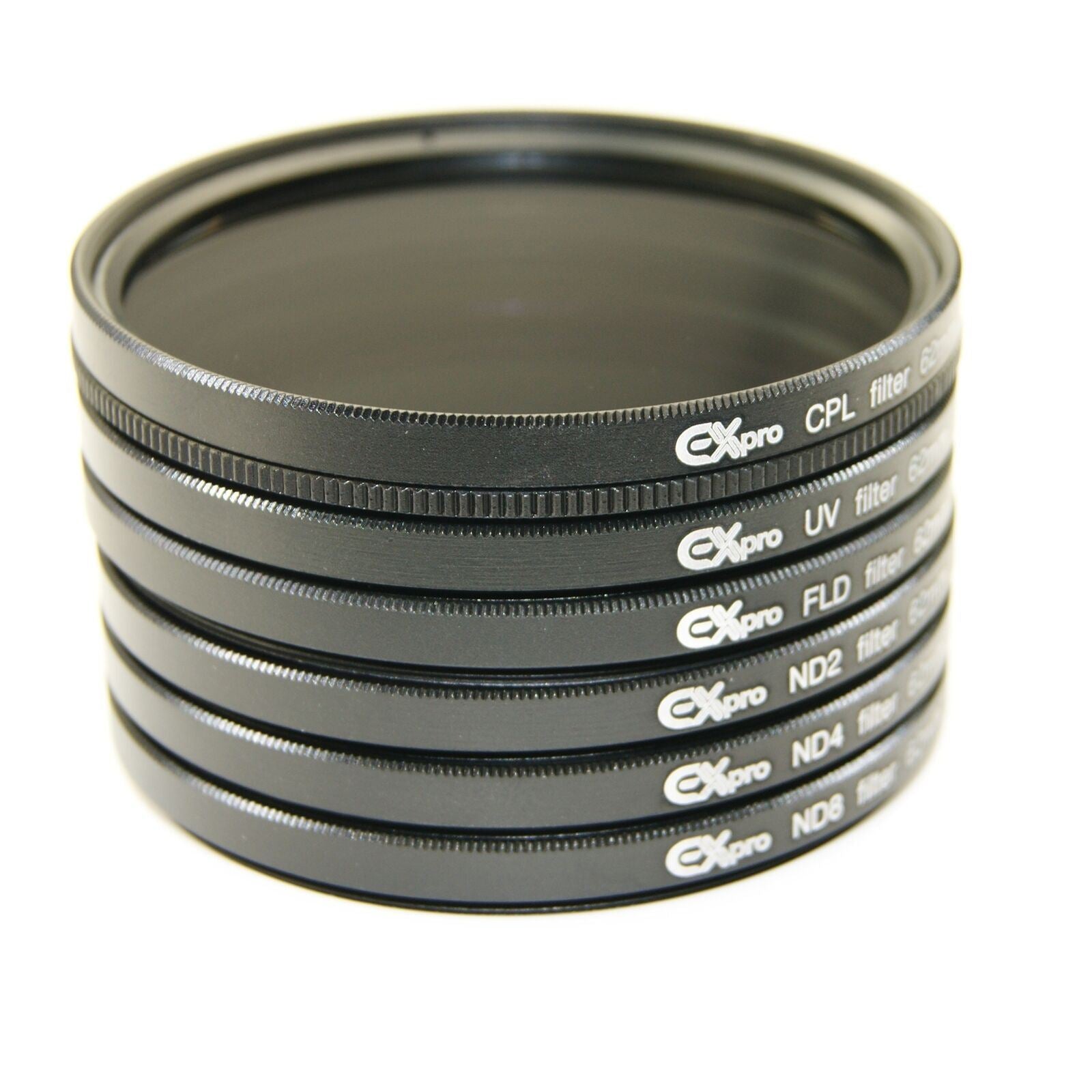 Ex-Pro 72mm ND, FLD, UV, CPL 6 Piece Filter Kit with Case, ND2, ND4, ND8