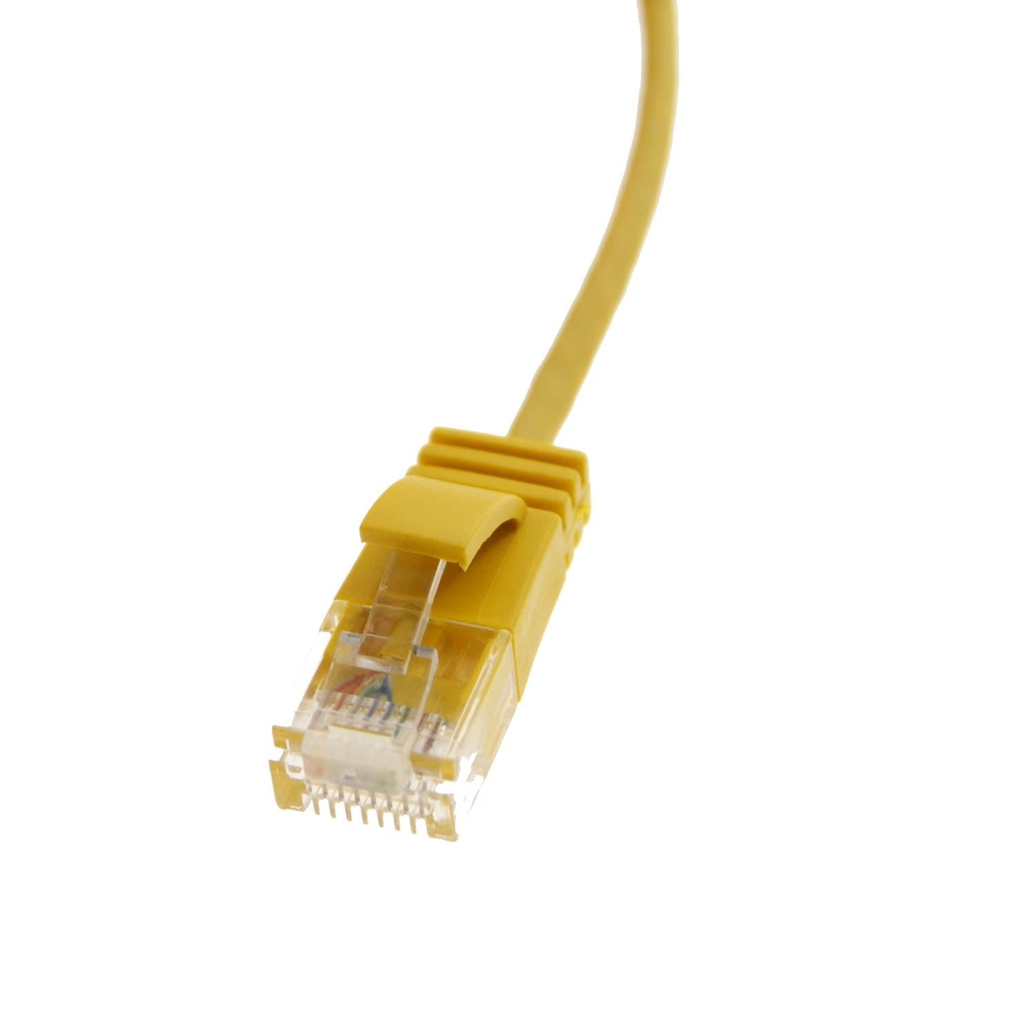 Ex-Pro 50cm (0.50m) Cat6 Silm 32AWG Patch Cables for 1U Patching - Yellow