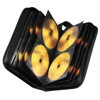 Hama 80 CD DVD Blu-ray Wallet Carry Case Disc Storage Protection Bag Nylon Holder - Black