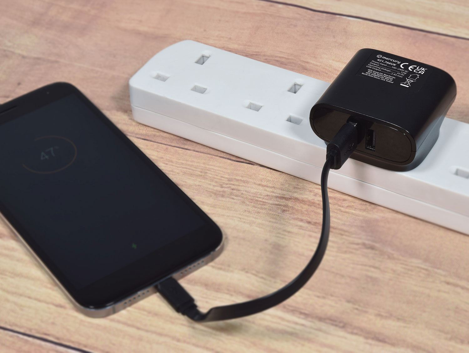 Mercury Dual USB UK Mains Charger 2.4A Perfect for Smartphones, Tablets & Other USB Devices