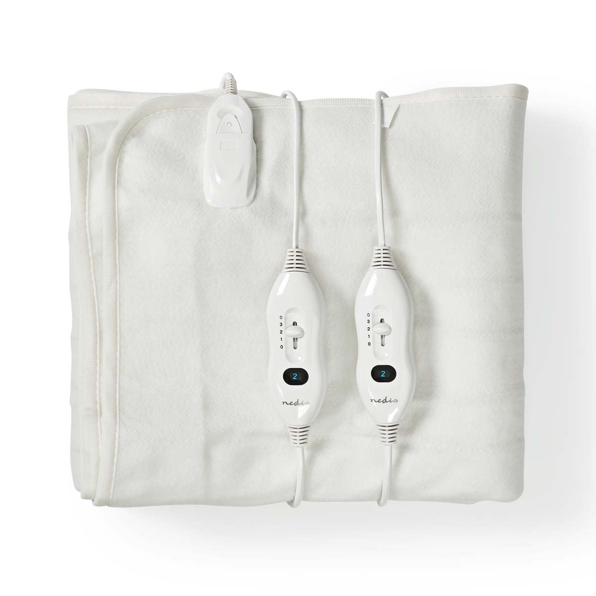 Nedis Heated Blanket, Underblanket 160 x 140cm, 2 Person, White, 3 Levels, Timer Auto-Off, Machine Washable, Soft and Full Body Warming, Sofa Bed Office Use, Warm blanket, Electric throw