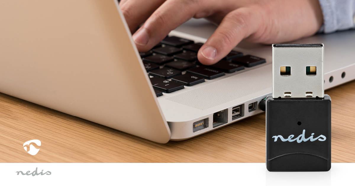 Nedis Network Dongle | Wi-Fi | AC600 | 2.4/5 GHz (Dual Band) | USB2.0 | Wi-Fi speed total: 600 Mbps | Windows 10 / Windows 11 / Windows 8