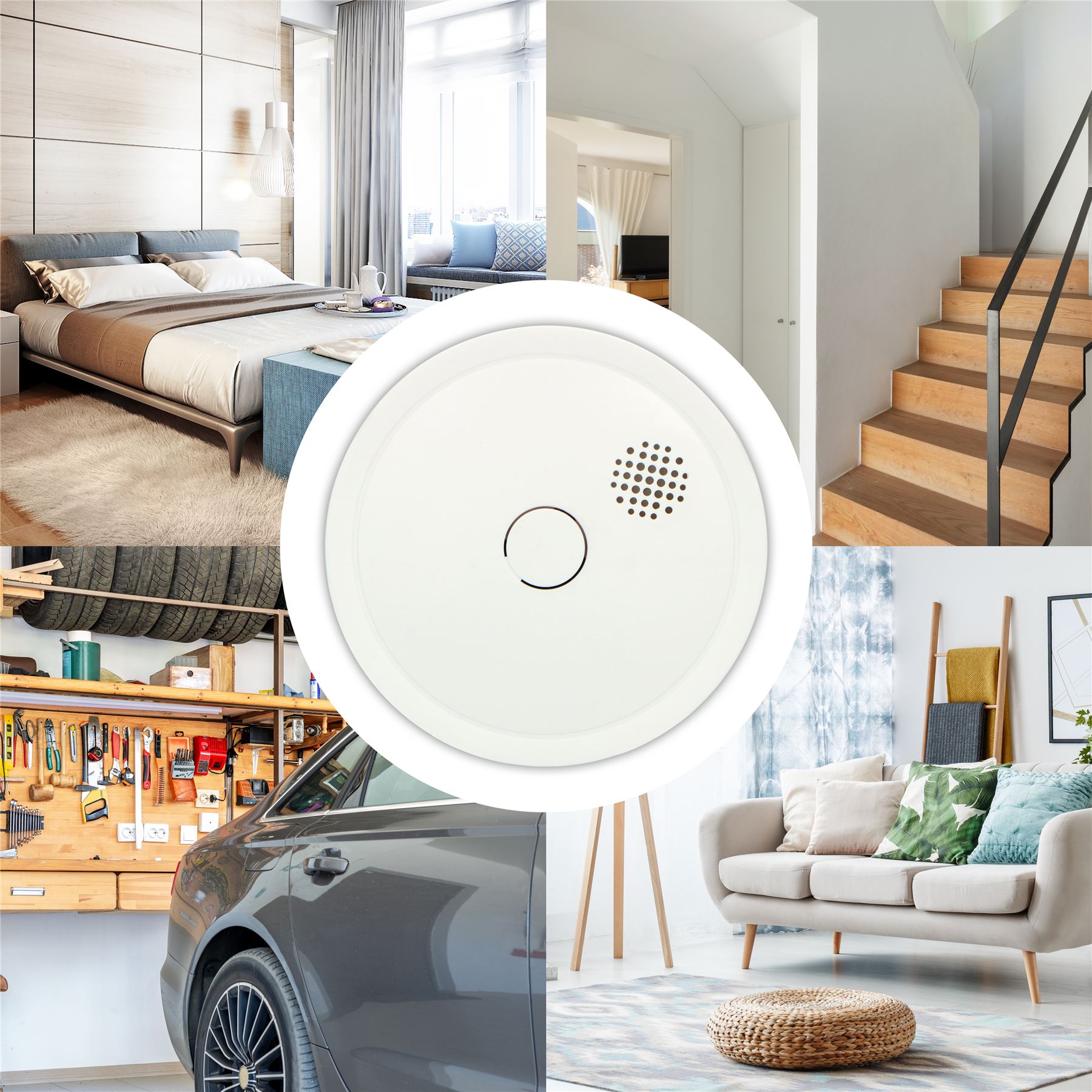 Alecto SA61 Wireless Interconnectable Smoke detector | >85 dB | 10 Year Battery Included | EN14604:2005/AC:2008 | White