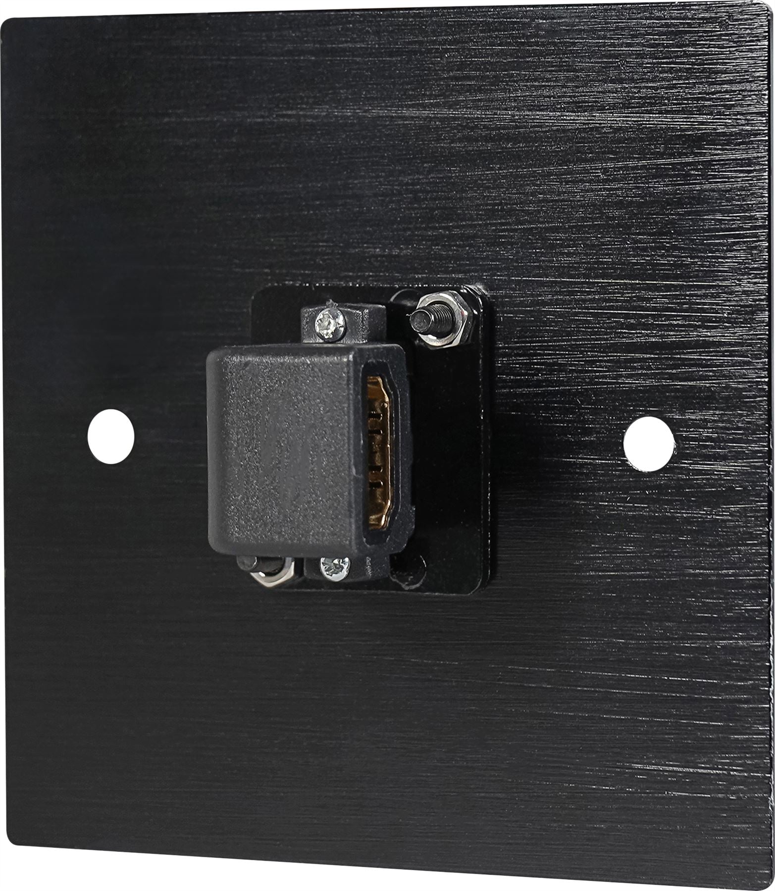 Black Wall Face Plate Electrical AV Slim Series 1 x HDMI 90 Degree Feedthrough Wall Plate Metal