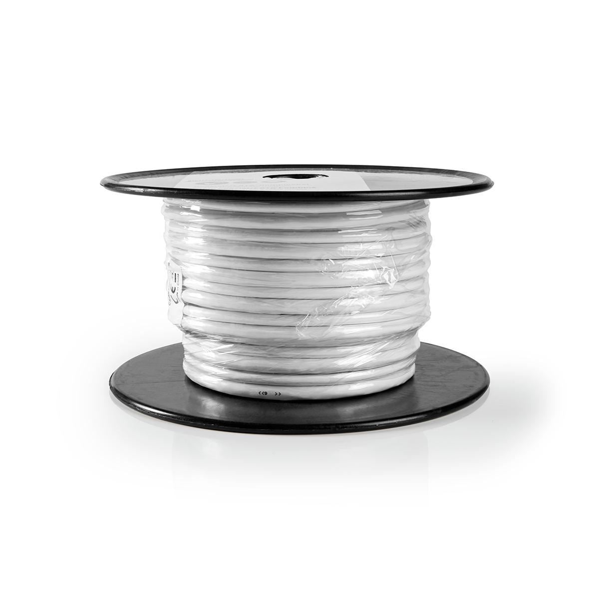 Nedis IEC (Coax) CAT6 Combi Cable on reel | RG58 | 75 Ohm | Double Shielded | ECA | 10.0 m | Round | White | Reel