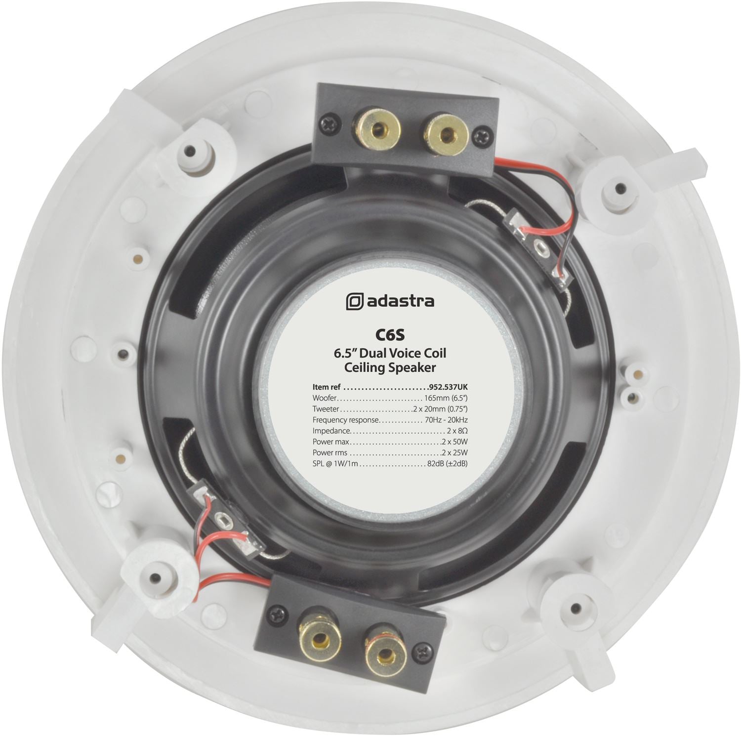 Adastra 16.5cm (6.5") Dual Voice Coil Ceiling Speaker with Dual Tweeters