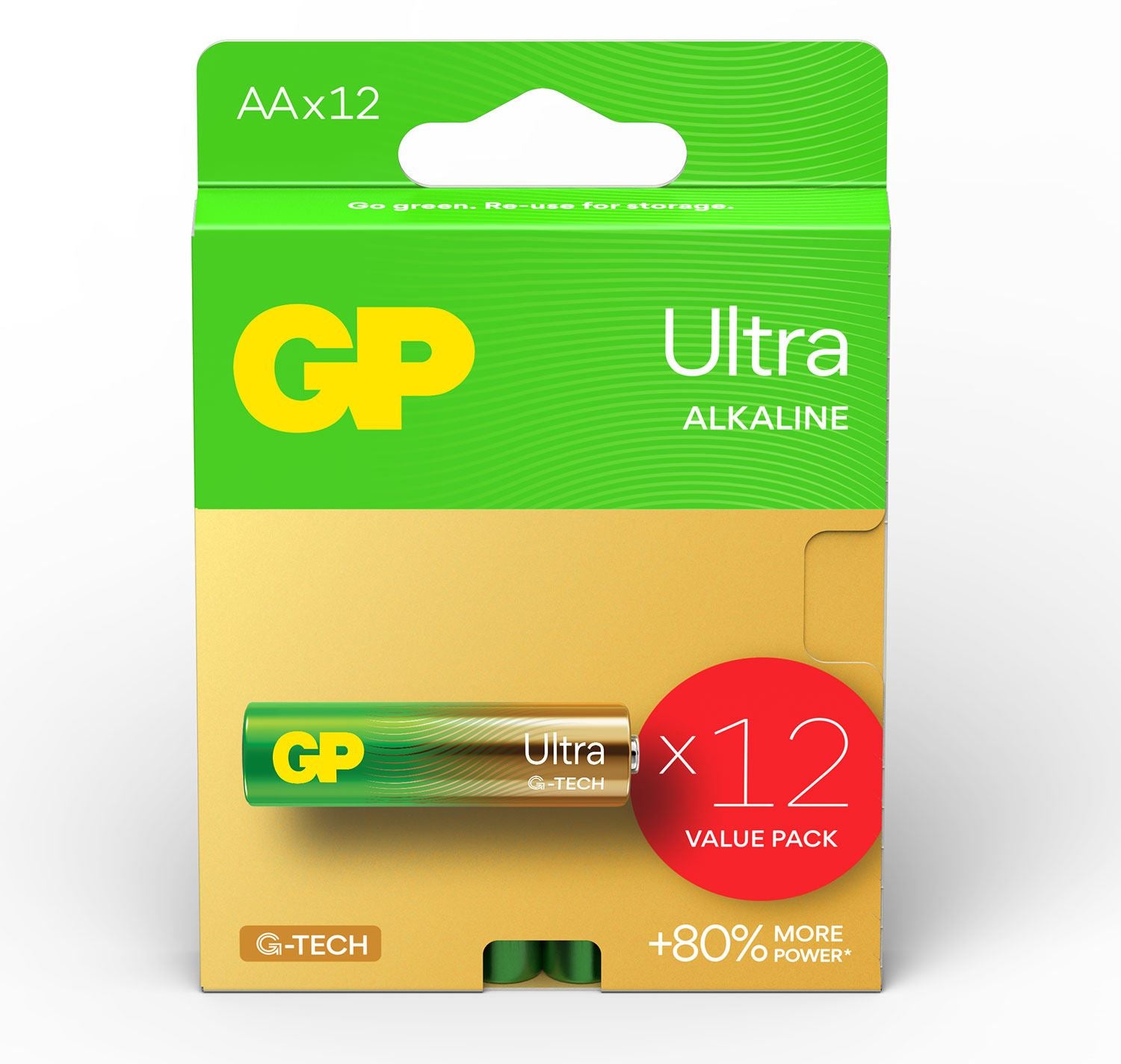 Gp AA Battery Ultra Alkaline - 12 Pack