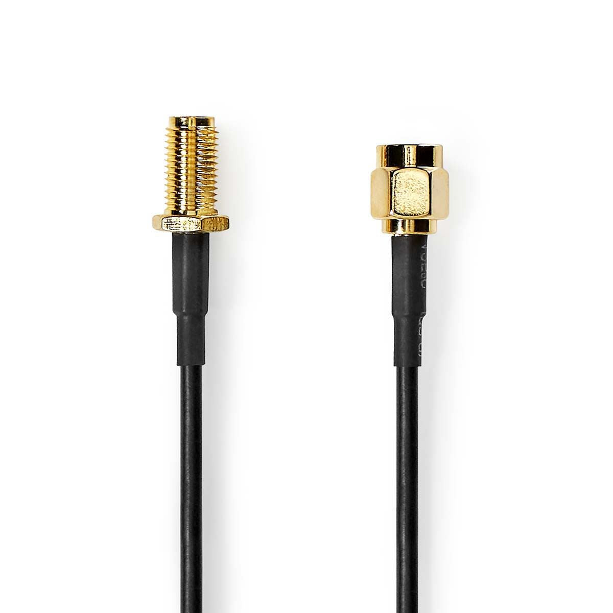 Nedis SMA Cable | SMA Male | SMA Female | Gold Plated | 50 Ohm | Single Shielded | 1.00 m | Round | PVC | Black | Box