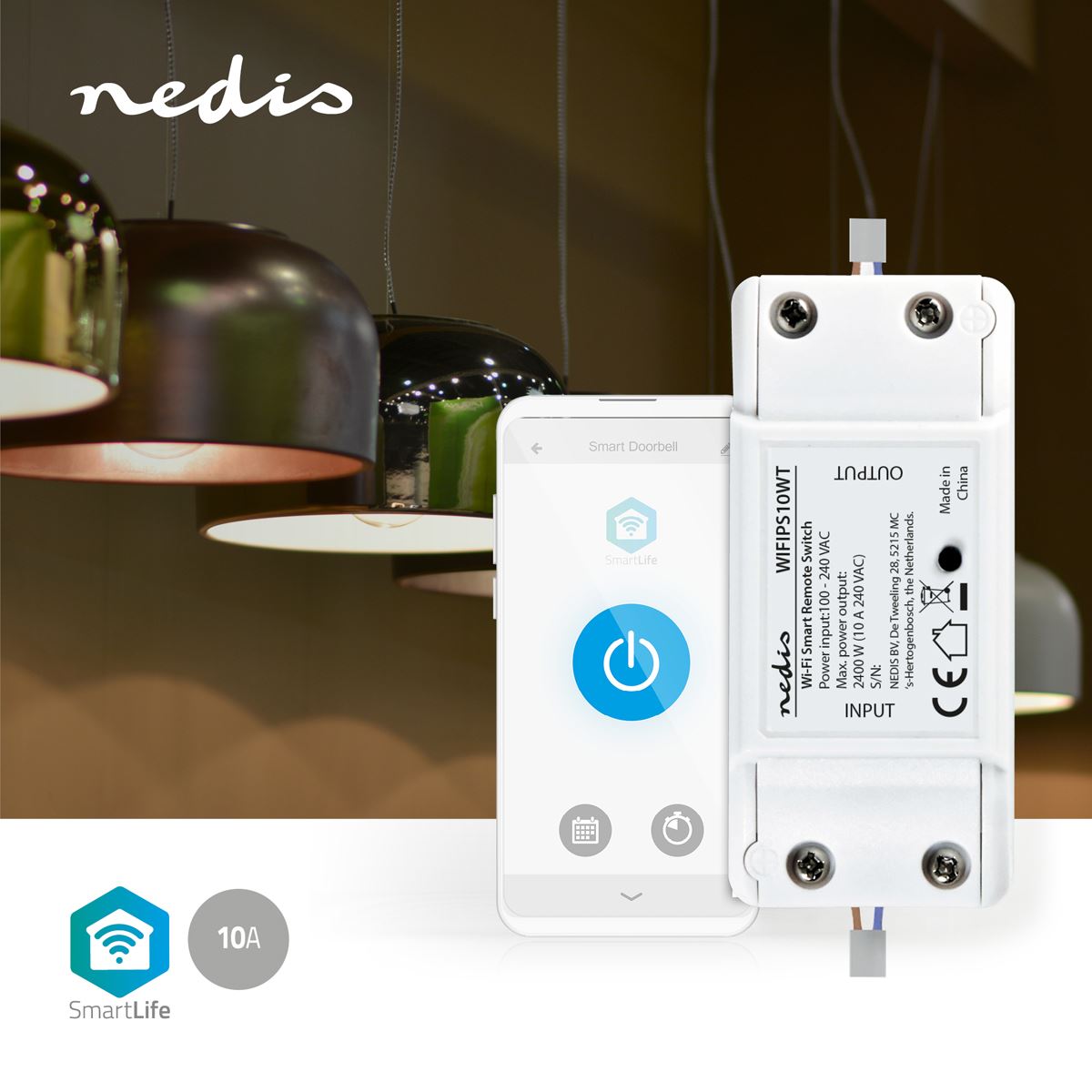 Nedis SmartLife Built-in Module | Switch | 2400 W | Terminal Block | App available for: Android™ / IOS