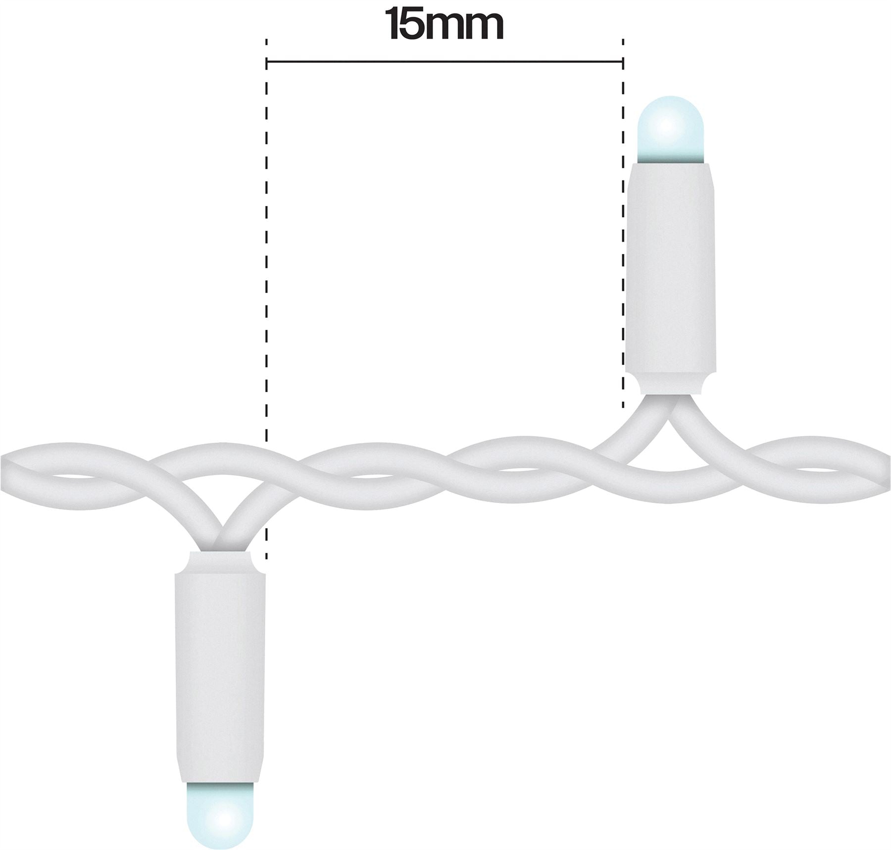 5m Easy-Connect RGB Colour Changing 250 LED Cluster String Lights With Interconnectable White Rubber Cable