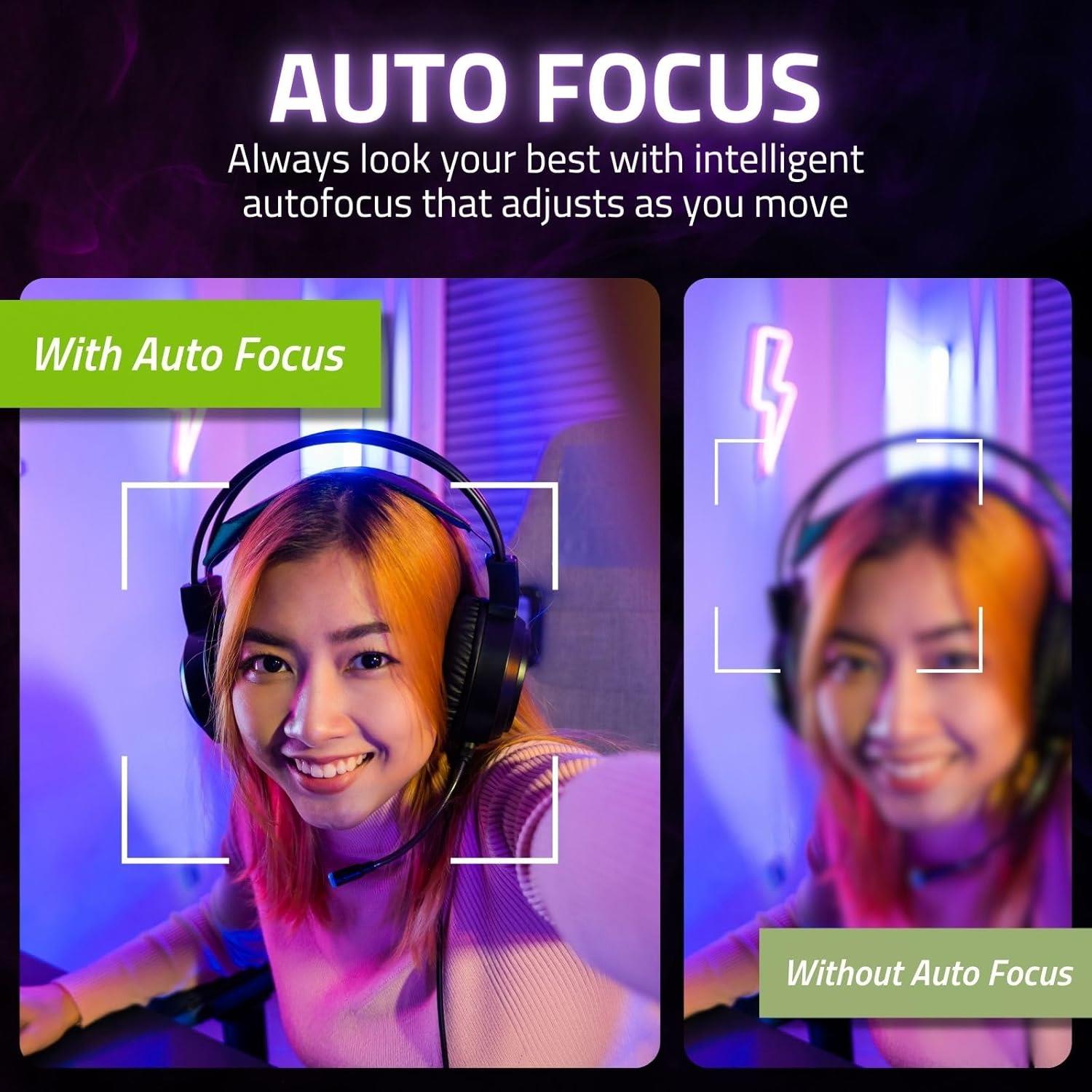 Nedis Webcam | Full HD@60fps / 4K@30fps | Auto Focus | Built-In Microphone | Black