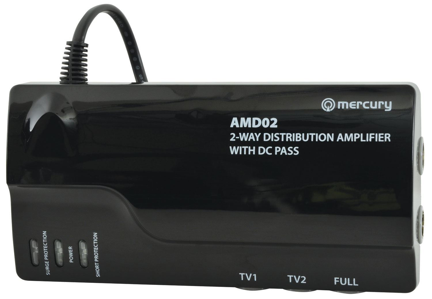 Mercury 2 Way 4G Ready VHF UHF TV Aerial Distribution Powered Amplifier Booster & DC By-Pass