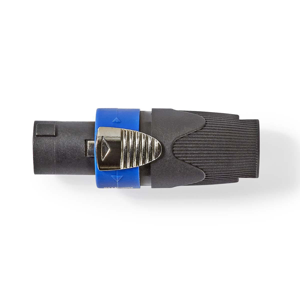 Nedis Speaker Connector | Straight | Male | Nickel Plated | Solder | Cable input diameter: 8.0 mm | ABS | Black | 1 pcs | Polybag