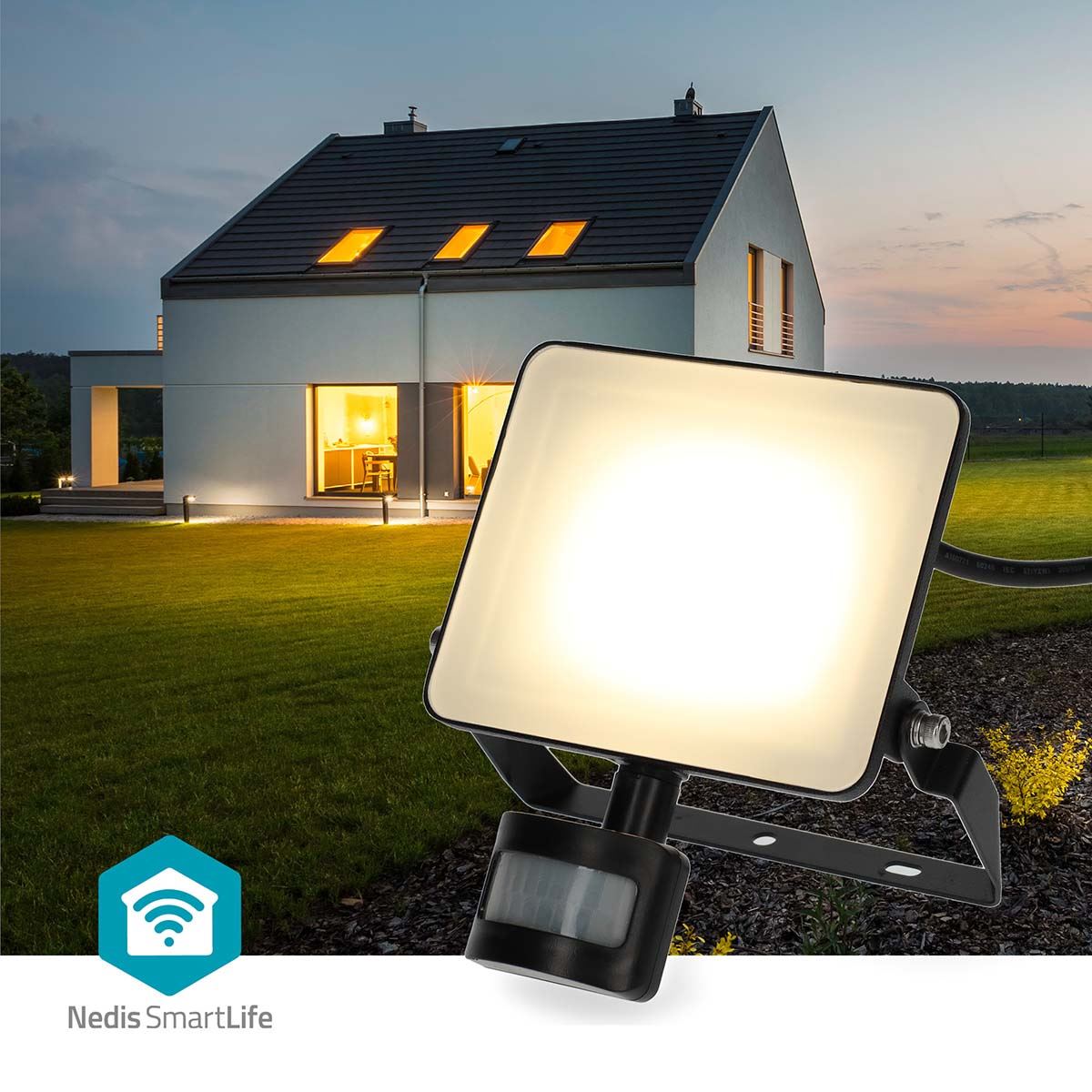 Nedis Smartlife Outdoor Light | Motion Sensor | 1620 lm | Wi-Fi | 20 W | Warm to Cool White | 3000 - 6500 K | Aluminium | Android™ / IOS