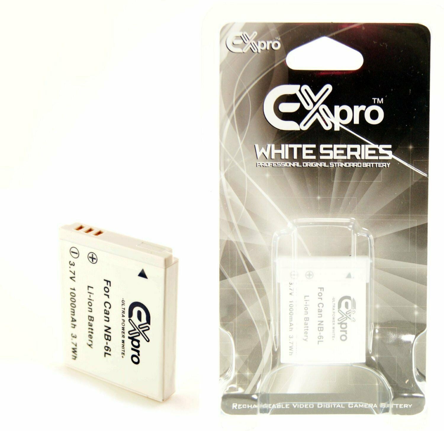 Ex-Pro NB-6L, NB6L Canon White Series Li-on Digital Camera Battery