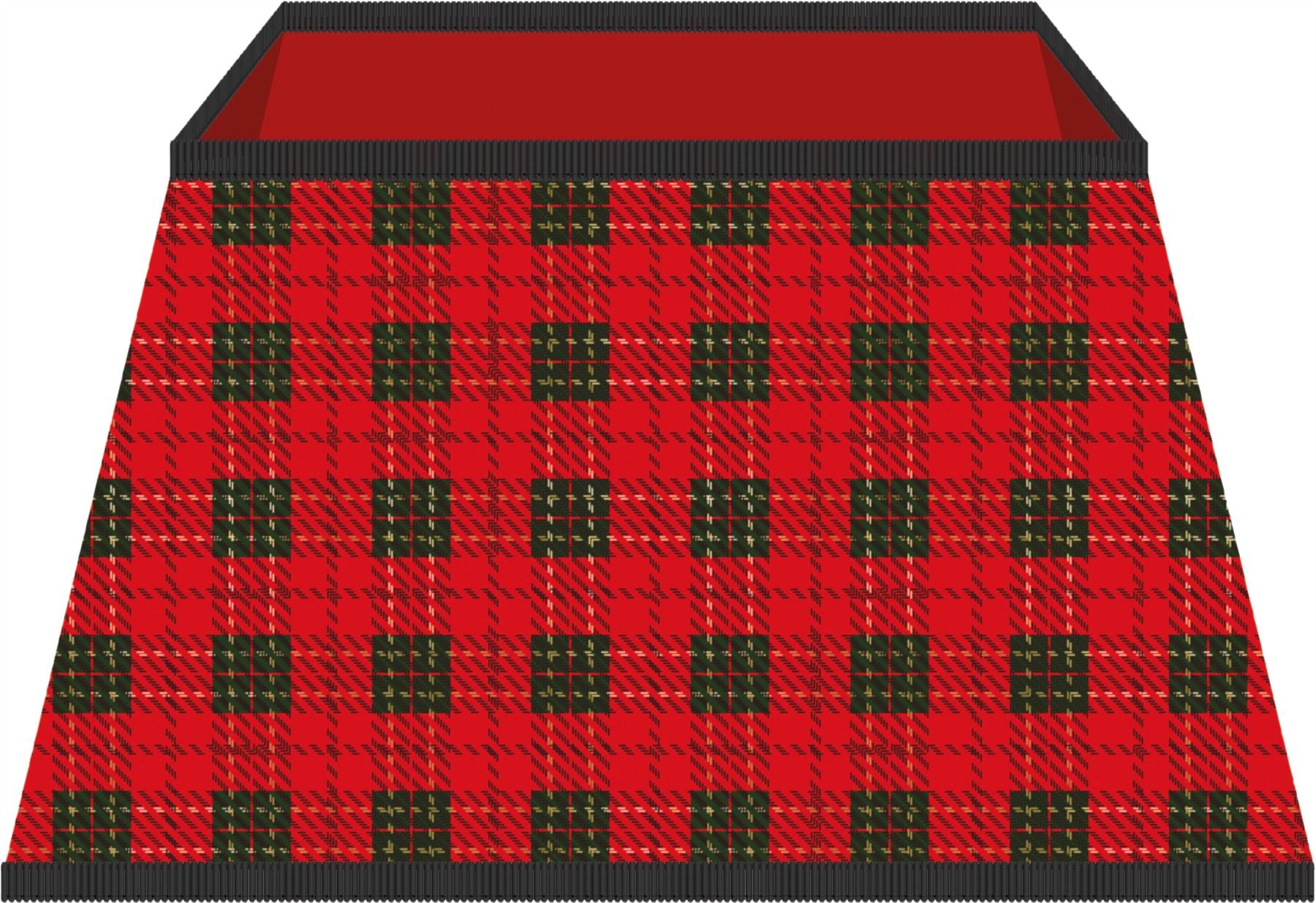 Tartan Christmas Tree Skirt Easy Fold Stand Cover Base Decoration - Red