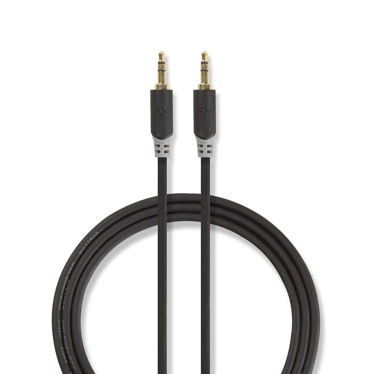 Nedis Stereo Audio Cable | 3.5 mm Male | 3.5 mm Male | Gold Plated | 3.00 m | Round | Anthracite | Box