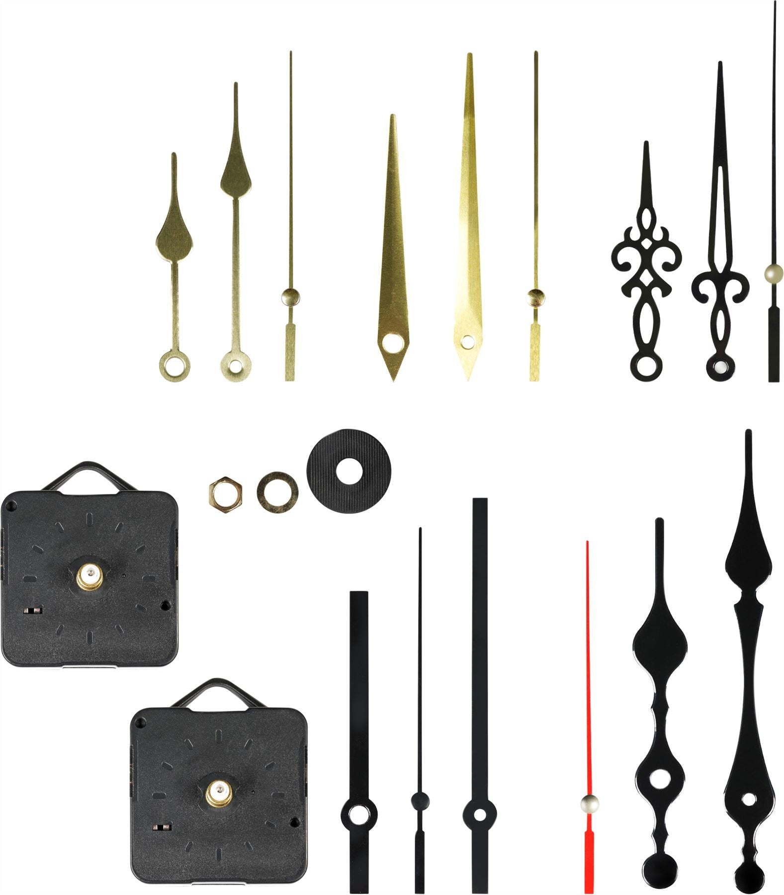 19-Piece Quartz Clock Repair Kit Movement Mechanism Motor & Hands & Fittings