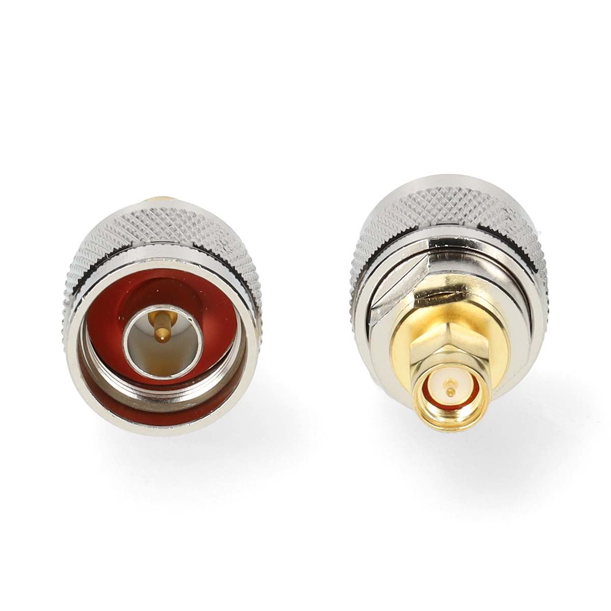 Nedis SMA Adapter | SMA Male | N Male | Gold Plated | 50 Ohm | Straight | Copper | Gold / Silver | 2 pcs | Box