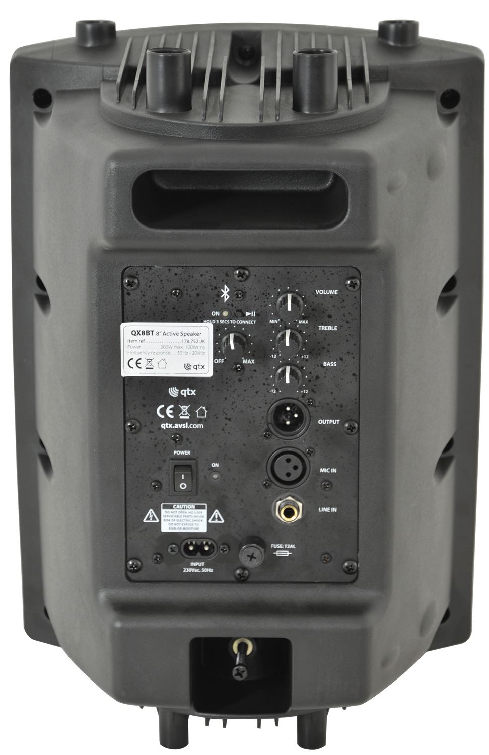 QTX QX8BT 200W Active Powered Portable PA Speaker with Bluetooth