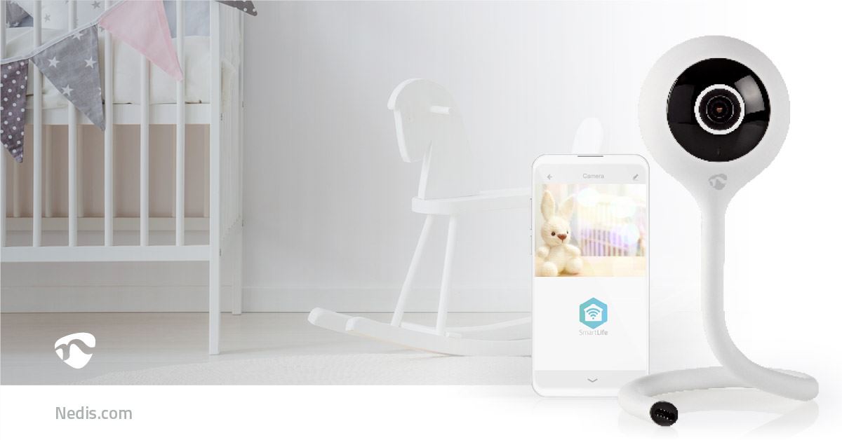 Nedis SmartLife Indoor Camera | Wi-Fi | Full HD 1080p | Cloud Storage (optional) / microSD (not included) | With motion sensor | Night vision | White