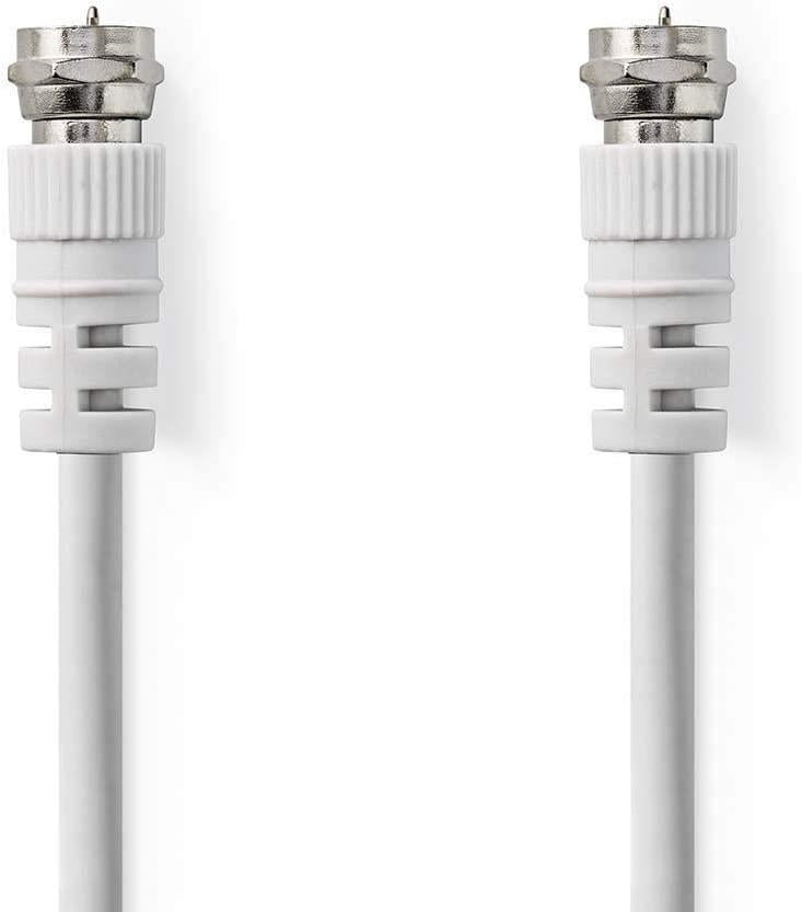 Satellite & Antenna Cable | F Male | F Male | Nickel Plated | 75 Ohm | Double Shielded | 5.00 m | Round | PVC | White