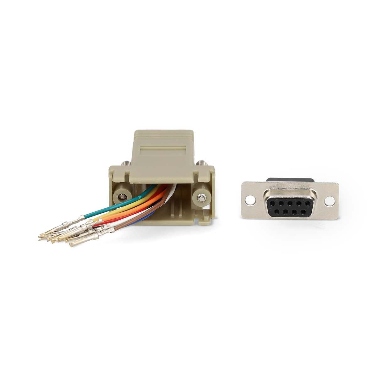 Nedis Serial Adapter | Adapter | D-SUB 9-Pin Female | RJ45 Female | Nickel Plated | Ivory | Box
