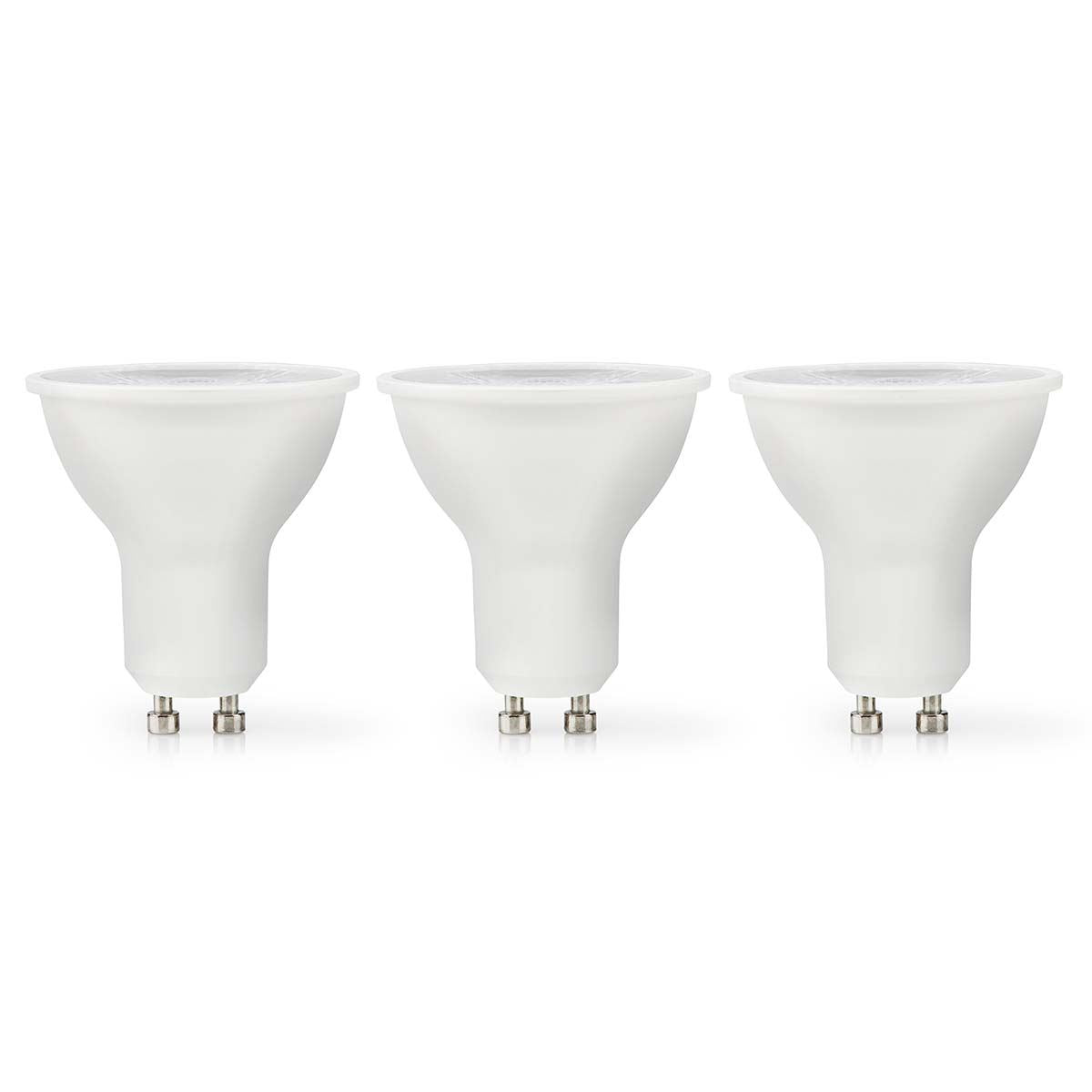 Nedis LED Bulb GU10, Par16 Shaped LED Spot with 345 Lumen, 4.5W Low Power Consumption, Warm White 2700K, Dimmable, Replacement for 33W Incandescent Lamp - 3 Pack