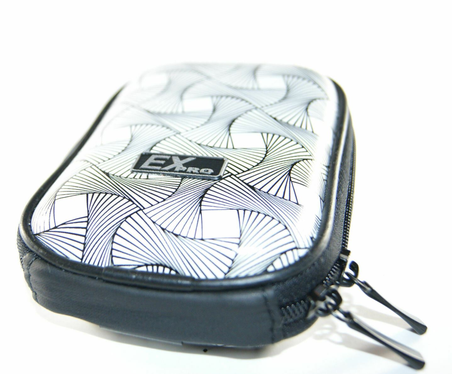 Ex-Pro Expression Collection -  Spiral B&W - Hard Clam Shock proof Digital Camera Case Bag (Cameras upto 95mm x 65mm x 25mm)