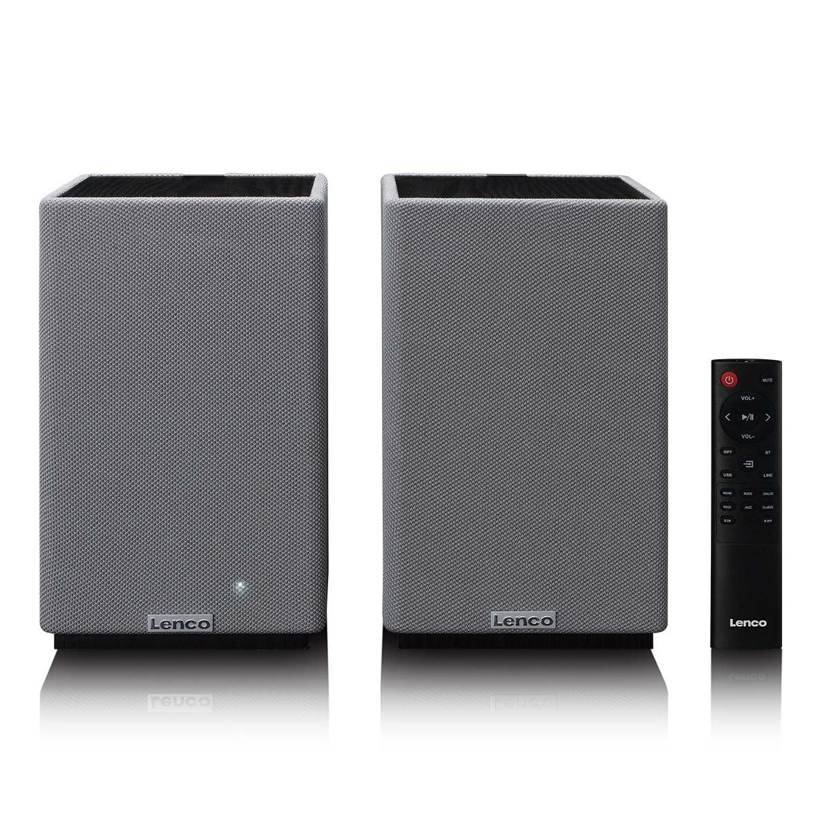 Lenco SPB-260BK Bluetooth® Bookshelf Hi-fi Stereo speaker Duo Set - Black / Grey