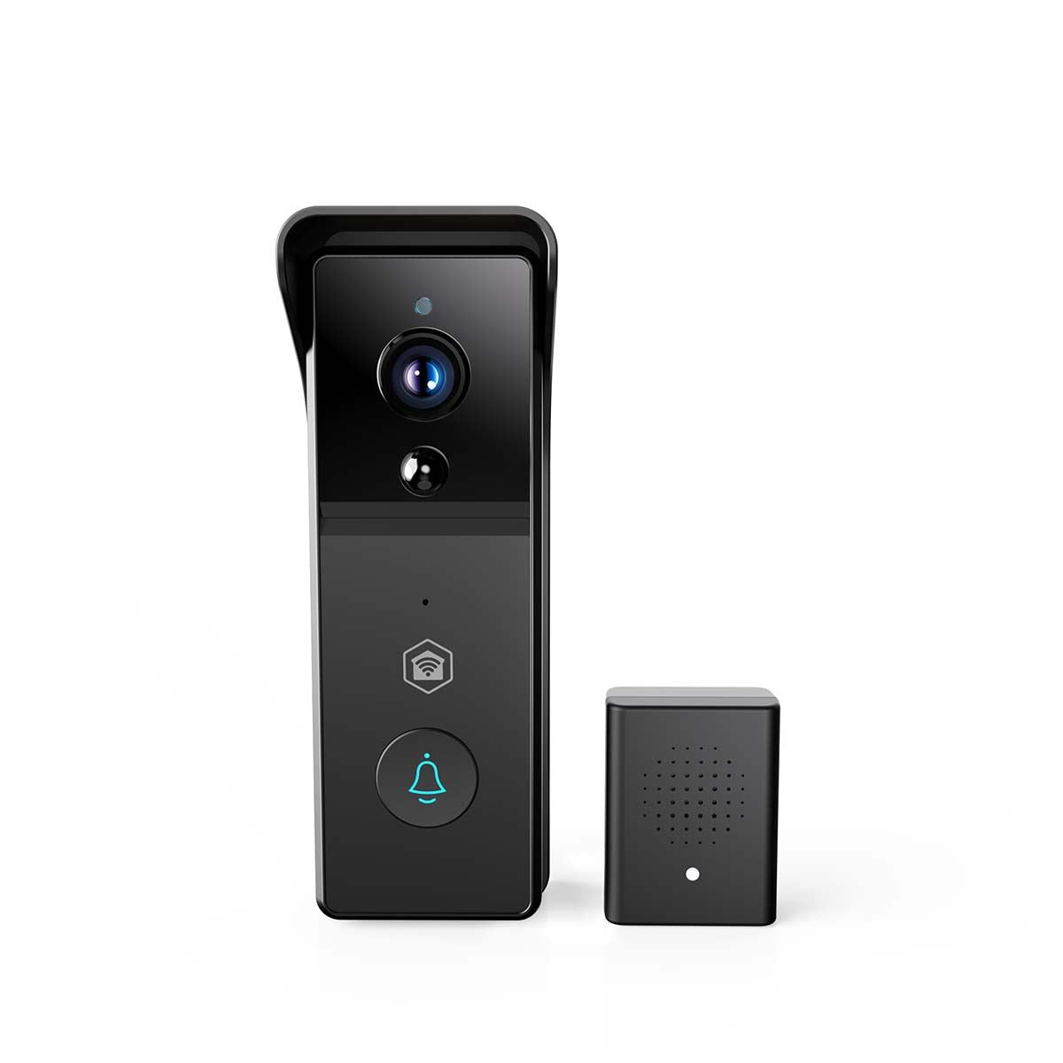 Nedis SmartLife Wireless Video Doorbell WiFi Camera, Battery Powered | 3MP Full HD 1296p | Cloud Storage (optional) / microSD (not included) | IP44 | With motion sensor | Night vision | Black