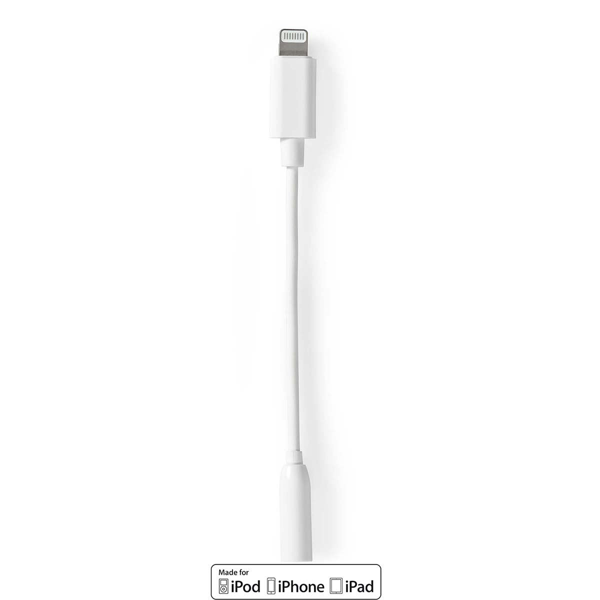 Nedis Lightning Adapter | Apple Lightning 8-Pin | 3.5 mm Female | Nickel Plated | 0.10 m | Round | PVC | Box