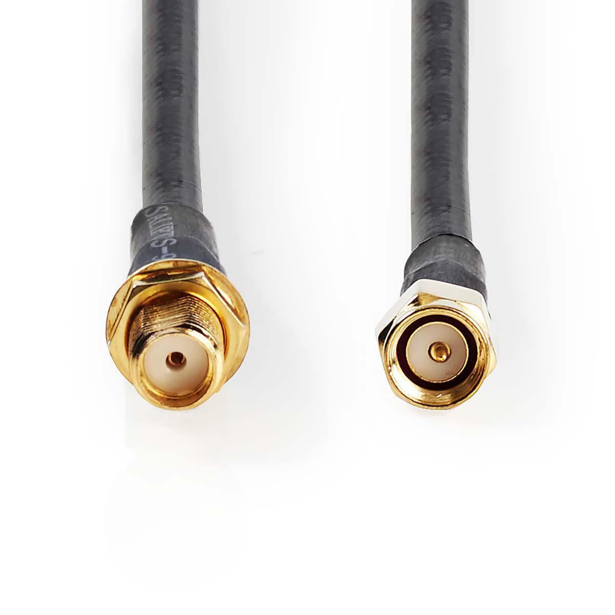 Nedis SMA Cable | SMA Male | SMA Female | Gold Plated | 50 Ohm | Double Shielded | 10.0 m | Round | PVC | Black |