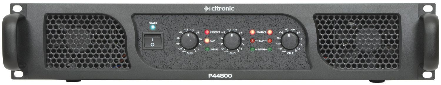 Citronic P44800 2U Rack Mount Stereo Sub Power Amplifier 2 x 400W + 800W SUB