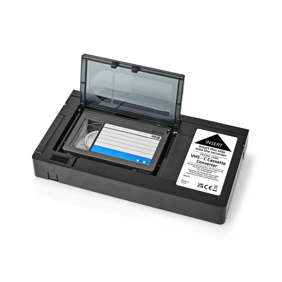 Nedis VHS-C to VHS Cassette Adapter (Converts Video Camcorder Tapes to VHS Video)