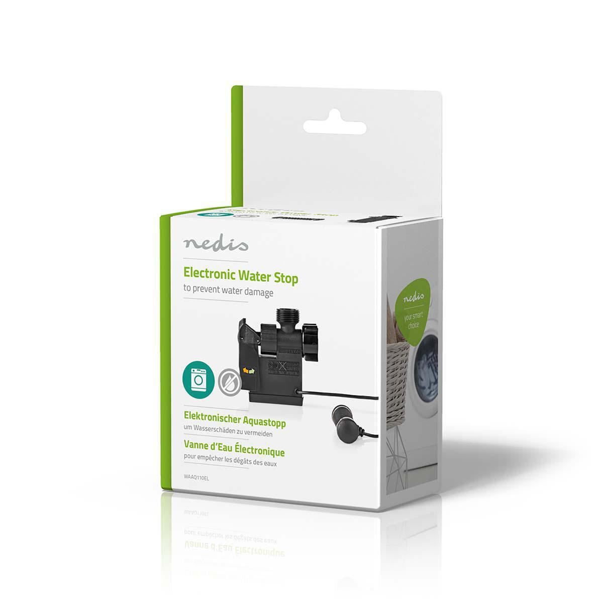 Nedis Electronic Waterblock | 3/4" Outer Thread | 3/4" Inner Thread | Suitable for: Dishwasher / Washing Machine | Black