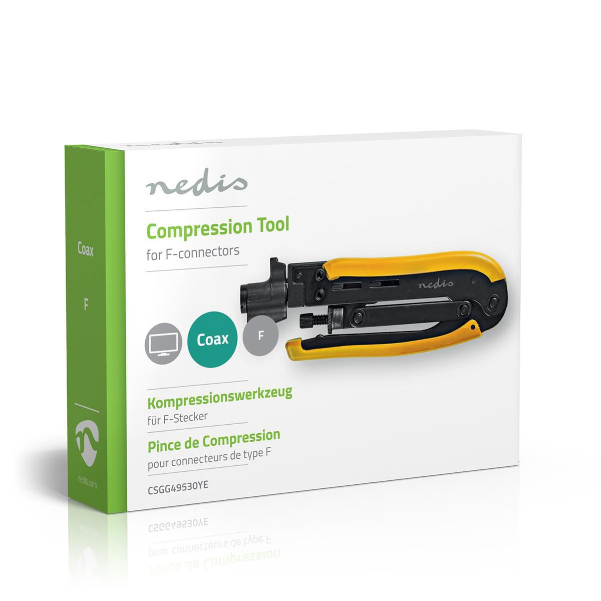 Nedis Antenna Cable Installation Tool | Crimp Plier Tool | Black / Yellow | ABS / Steel