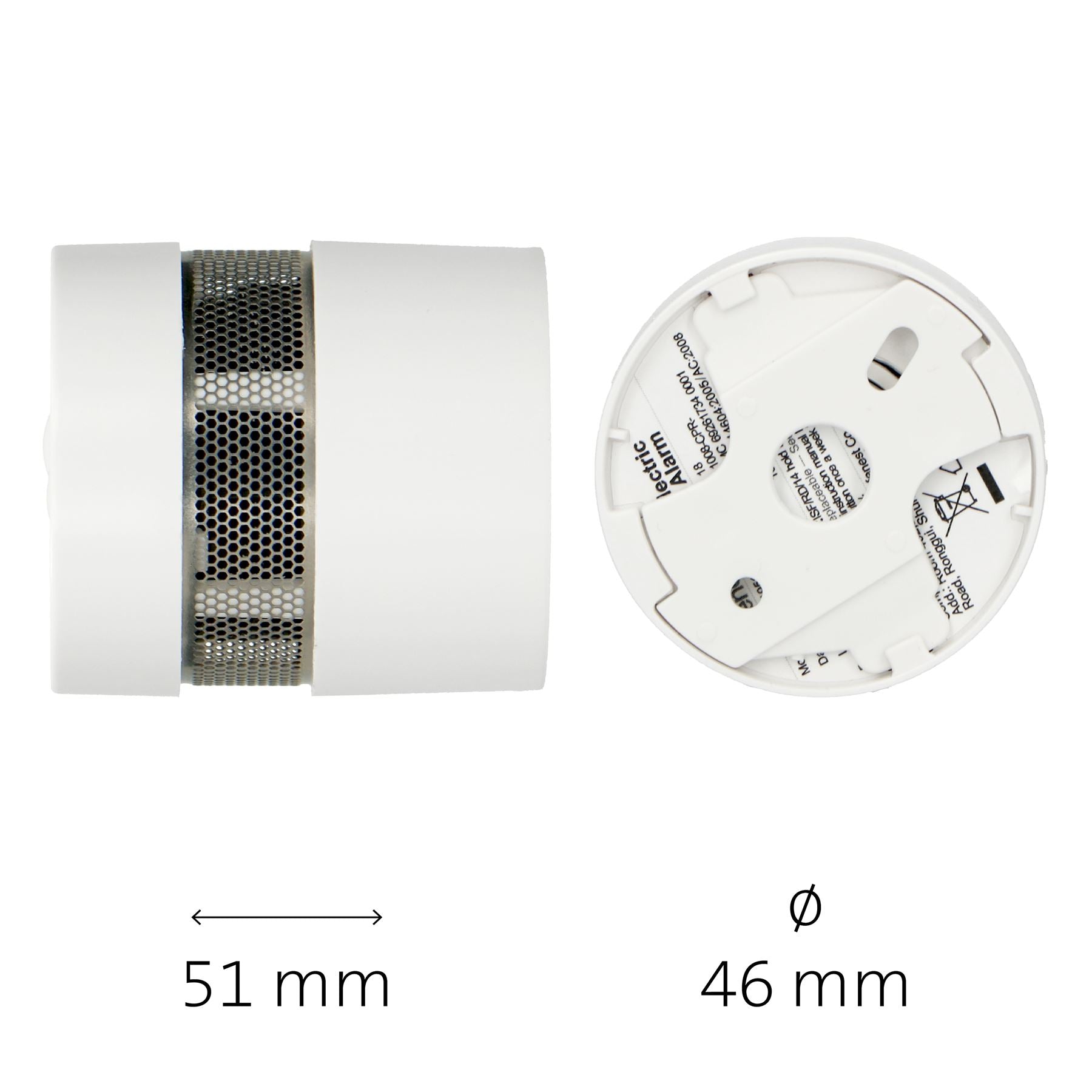 Alecto SA201 Mini Smoke detector with Hush Button | >85 dB | 10 Year Battery Included | EN14604:2005/AC:2008 | White